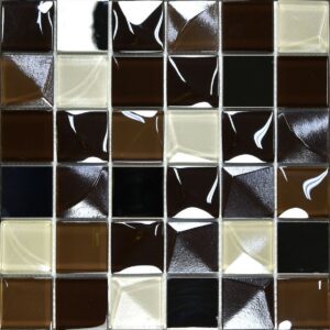 Sklenená mozaika Mosavit Kubic chocolate 30x30 cm