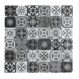 Sklenená mozaika Premium Mosaic černobílá 30x30 cm