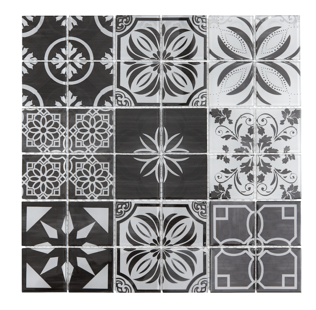 Sklenená mozaika Premium Mosaic černobílá 30x30