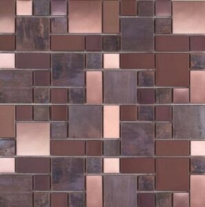 Medená mozaika Premium Mosaic Stone metalická hnědá 30x30